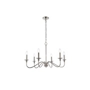LIVING DISTRICT Rohan 30 Inch Chandelier In Polished Nickel LD5056D30PN